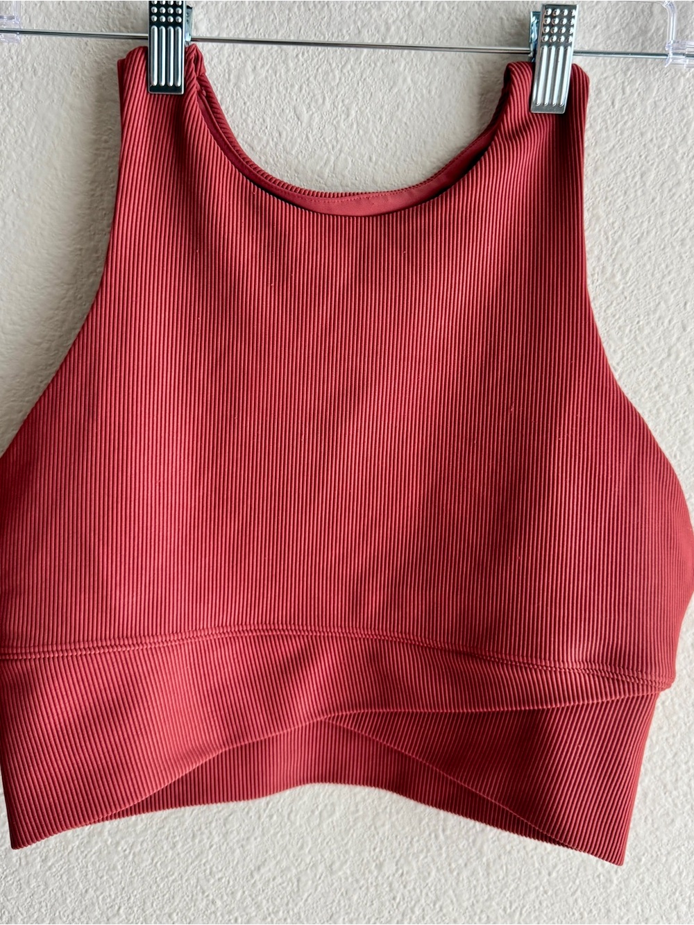 Sage Collective Ribbed Sports Bra Crop Top Mauve Rose Size M